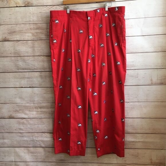 GEORGIA BULLDOGS‎ EMBROIDERED PANTS IN RED - Picture 1 of 8